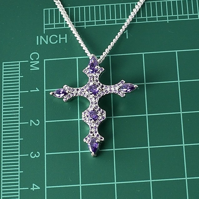 Purple cross clearance necklace